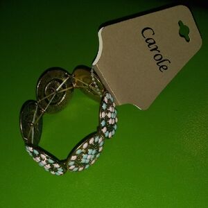 Carole Gold Bracelet with White and Blue Accents